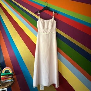 Jordan Union Made Pink Formal Dress Maxi Satin Bow Strap | Size 9/10